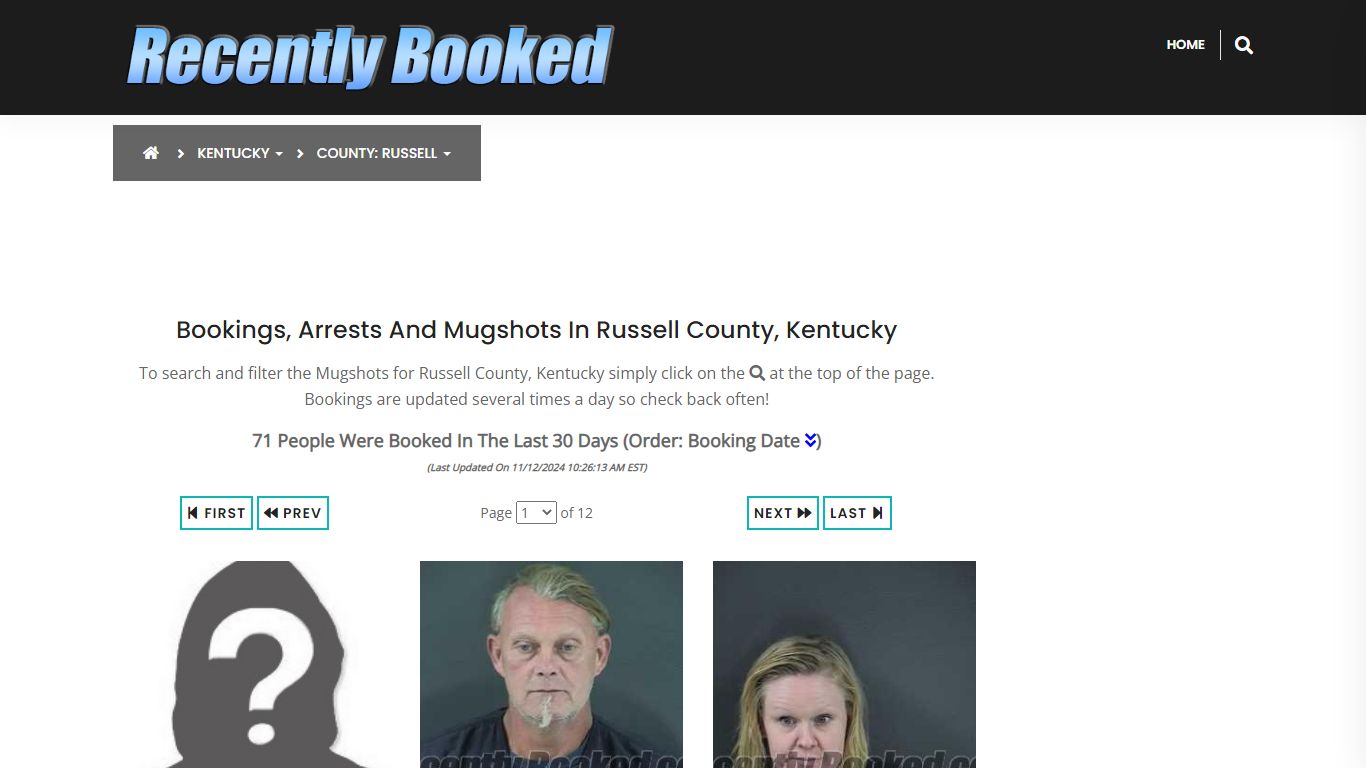 Bookings, Arrests and Mugshots in Russell County, Kentucky