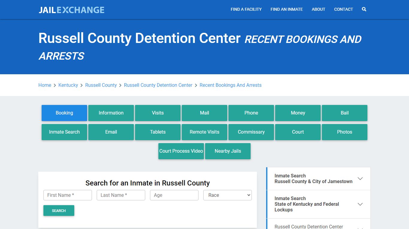 Russell County Detention Center Recent Bookings And Arrests - Jail Exchange